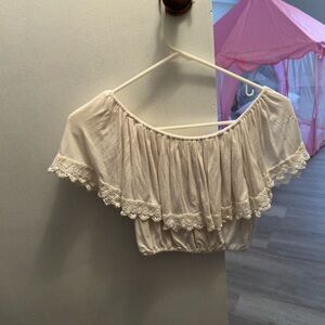 Hollister Cream Off-Shoulder Blouse